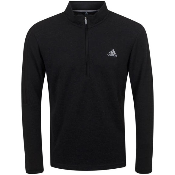 adidas Other - Adidas Mens Black Melange 3 Stripe 1/4 Zip Golf Casual Pullover Shirt XL NWT